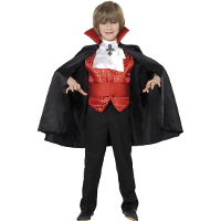 Dracula kostuum   zwart/rood   4 delig   carnaval   halloween   verkleedkleding   kinderen