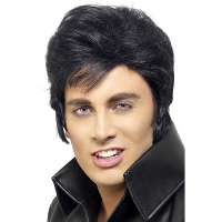 Elvis zwarte pruik voor volwassenen   Carnaval verkleed pruiken   heren   popster