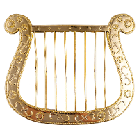Engelen harp   goud   kunststof   Engeltjes Carnaval verkleed accessoires