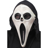 Glow in dark Scream verkleed / Halloween gezicht masker   zwart