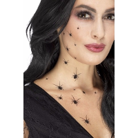 Halloween Zwarte spinnen tattoos   2 vellen   Horror/Halloween   verkleed thema accessoires