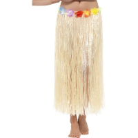 Hawaii verkleed rok   lang   dames   rieten hula rokje   tropisch thema
