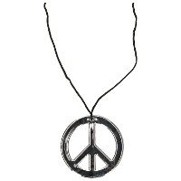 Hippie/Sixties Flower Power   Peace teken verkleed ketting   Carnaval sieraden   kunststof