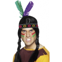 Smiffys Indianen verkleed hoofdband   met veren   Carnaval spullen   hoofdtooi   volwassenen
