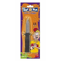 Inschuifbaar nep mes   18 cm   plastic   fopmes   verkleedaccessoires