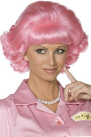 Jaren 50 damespruik pink lady's   roze   Frenchy   1950