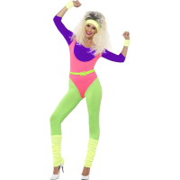 Jaren 80/Eighties verkleed jumpsuit   neon kleuren   dames   aerobics   sport   fitness
