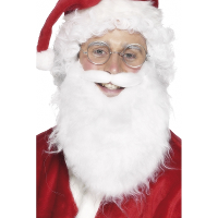 Kerstman baard   wit   polyester   voor volwassenen   kerstmannen accessoires