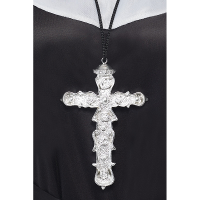 Ketting   met groot kruis   zilver   Paus/Bisschop/Priester   sieraden   verkleedaccessoires