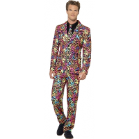 Kostuum carnaval neon panterprint heren