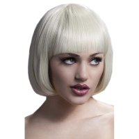 Smiffys Luxe blonde korte verkleed pruik Lola voor dames