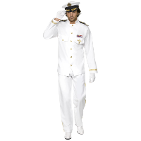Luxe Kapitein kostuum   wit   heren   polyester   compleet set   carnaval   zeeman