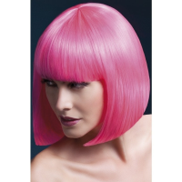 Smiffys Luxe roze korte pruik Elise voor dames