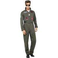 Luxe straaljager   piloten   jumpsuit   groen   Top Gun   voor heren