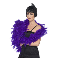 Luxe veren boa 180 cm en 80 gram   paars   carnaval verkleed spullen/accessoires