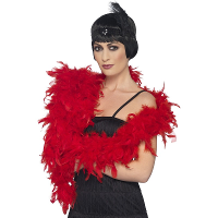 Luxe veren boa 180 cm en 80 gram   rood   carnaval verkleed spullen/accessoires