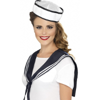 Matroos / matrozen carnaval verkleed setje   wit/navy   Verkleedkleding dames/heren