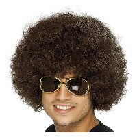 Smiffys Mega afro pruik   bruin   krullen   dames en heren   Seventies