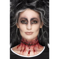 Smiffys nepwonden   Halloween   gehechte nepwond in de nek   latex   Horror thema
