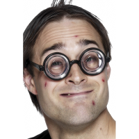 Nerdy verkleed bril met jampot glazen   nerd/proffessor brilletje   voor volwassenen