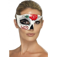 Oogmasker Day of the dead   half masker   plastic   volwassenen   Halloween