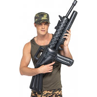 Opblaasbaar Scarface Machinegeweer wapen   zwart   110 cm   extra groot   carnaval   gangster