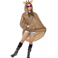 Party regenponcho giraffe print   dames   verkleedkleding   festival   poncho regenkleding