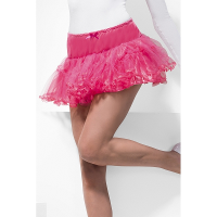Petticoat rok kort   roze   dames   polyester   tutu   onderrok   verkleedkleding