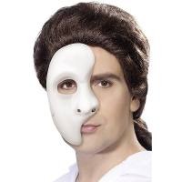 Phantom of the Opera verkleedmasker   wit   voor heren/dames