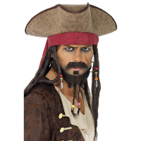 Smiffys Piraten verkleed hoed Jack Sparrow   met dreadlocks haar   heren   carnaval   Piraat