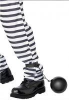Plastic boeven ketting met en aan bal   voor aan been   carnaval   gevangene