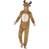 Pluche dierenpak rendier   carnaval verkleed kostuum   bruin   volwassenen