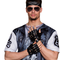 Punkers/Bikers verkleed handschoenen voor volwassenen   Carnaval artikelen   accessoires   zwart