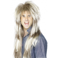 Rocker verkleed pruik   blond haar   heren   rockerpruik   herenpruik   Carnaval