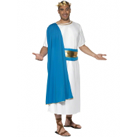 Smiffys Romeinse Toga verkleedkleding   heren   carnaval outfit   wit/blauw