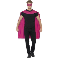 Roze verkleed cape met oogmasker voor volwassenen   Carnaval   Superheld/Hero   100 cm