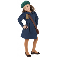 Smiffys Schoolmeisjes verkleedkleding kostuum   voor meisjes/meiden   met hoed en tas   jaren 40/50