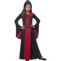 Vampier verkleed mantel   rood/zwart   meiden   Halloween verkleedkleding   horror kostuum