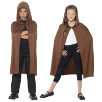 Smiffys Verkleed cape   met capuchon   bruin   voor kinderen   polyester   mantel