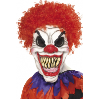 Verkleed Eng clown masker met haar