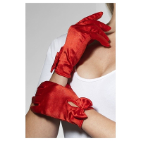 Smiffys Verkleed Handschoenen   kort rood dames polyester
