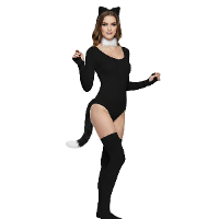 Smiffys verkleed Kattenstaart   zwart wit   verkleedaccessoire