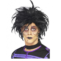 Verkleed pruik   Edward Scissorhands   zwart   heren   New wave   Punk   herenpruik