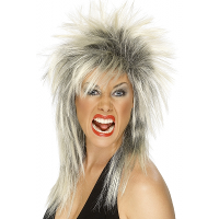 Verkleed pruik   Rock diva   blond haar   dames   Tina look   Carnaval accessoires