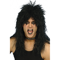 Verkleed pruik   rockers   zwart   herenpruik   rockerpruik   rockstar   Carnaval