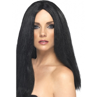 Verkleed pruik   zwart haar   dames   stijl haar   damespruik   verkleedaccessoires