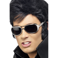 Smiffys Verkleed zonnebril Elvis   zilver   rock and roll stijl