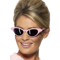 Verkleed zonnebril Fifties thema   roze met diamantjes   Dames   Grease   Pink Ladies