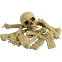 Zak met botten   kunststof   skelet/graamte   horror kerkhof decoratie