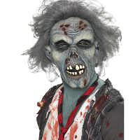 Zombie masker   grijs haar   halloween   horror   masker
